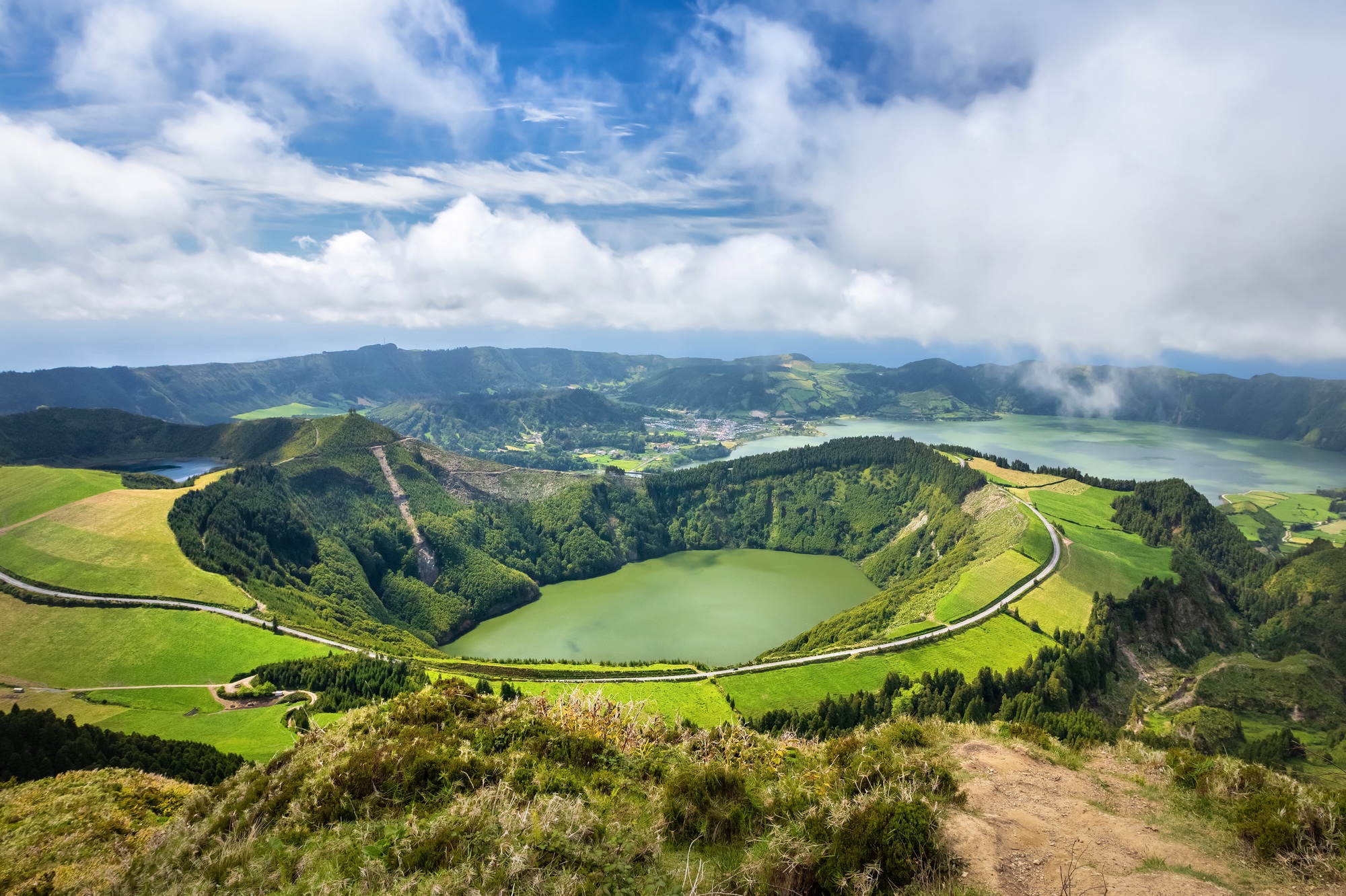 Lagoa de Santiago, Sete Cidades volcano complex, Sao Miguel island, Azores